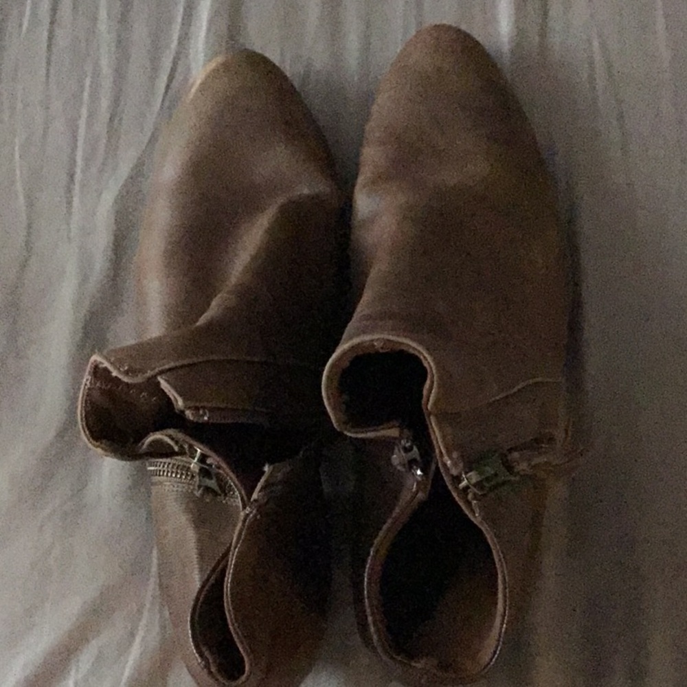Brown Ankle Boots with Zipper